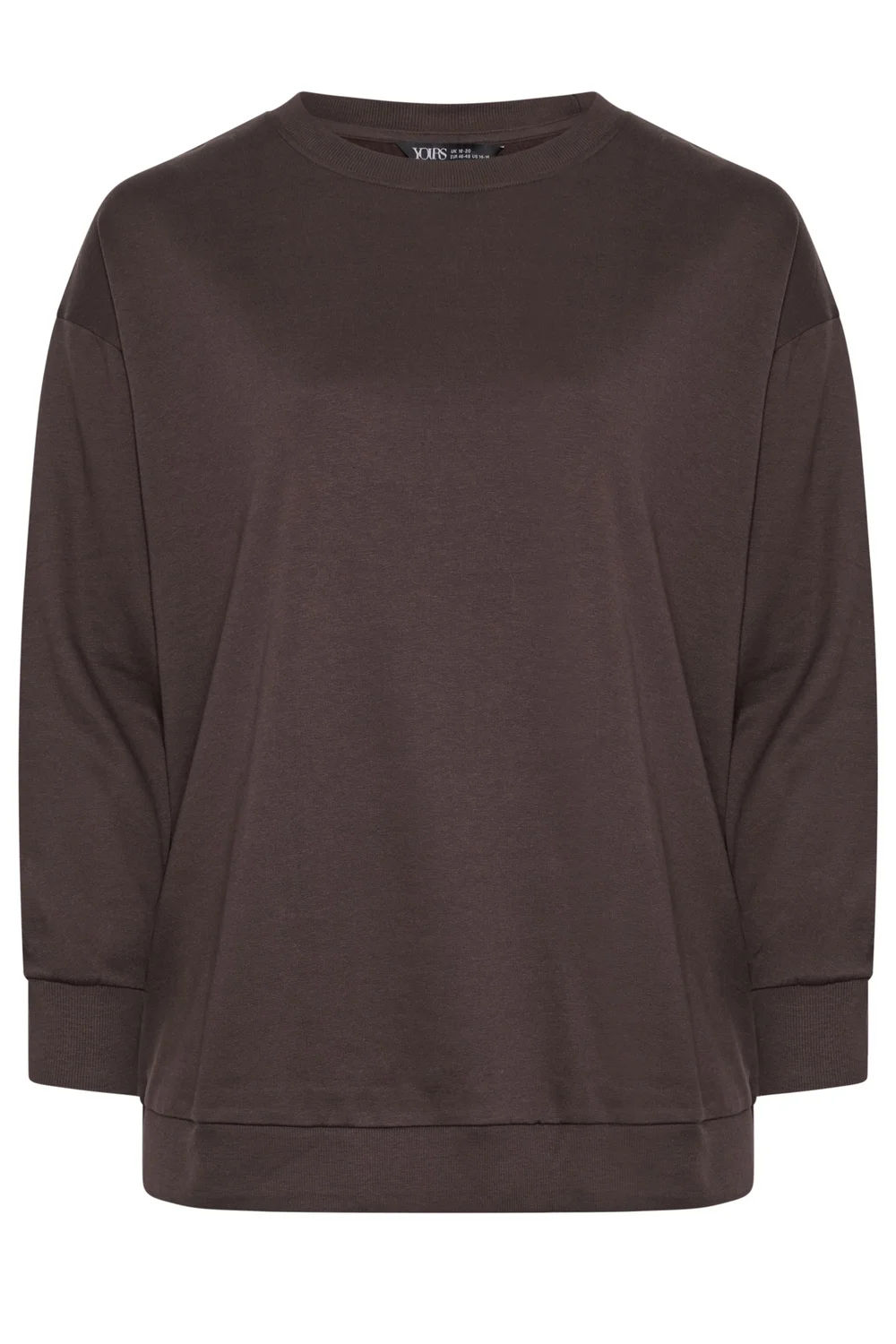 Yours Curve Chocolate Brown Sweatshirt - 26-28 Image 5