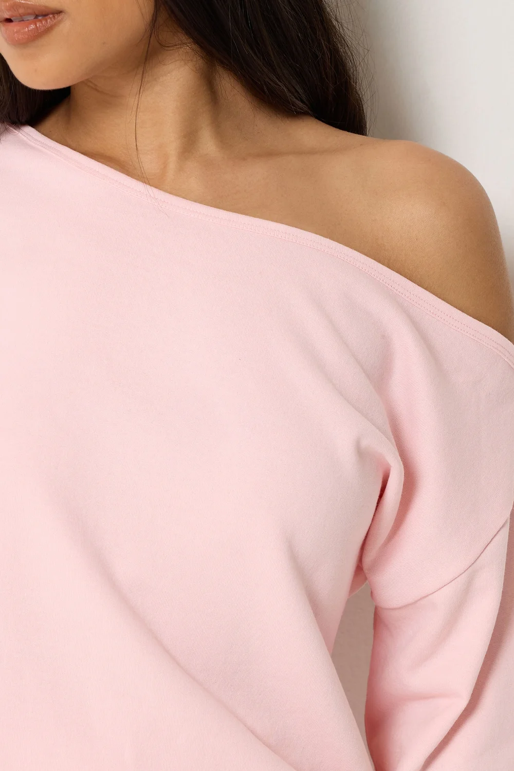 PixieGirl Petite Light Pink Off Shoulder Sweatshirt - 14 Image 5