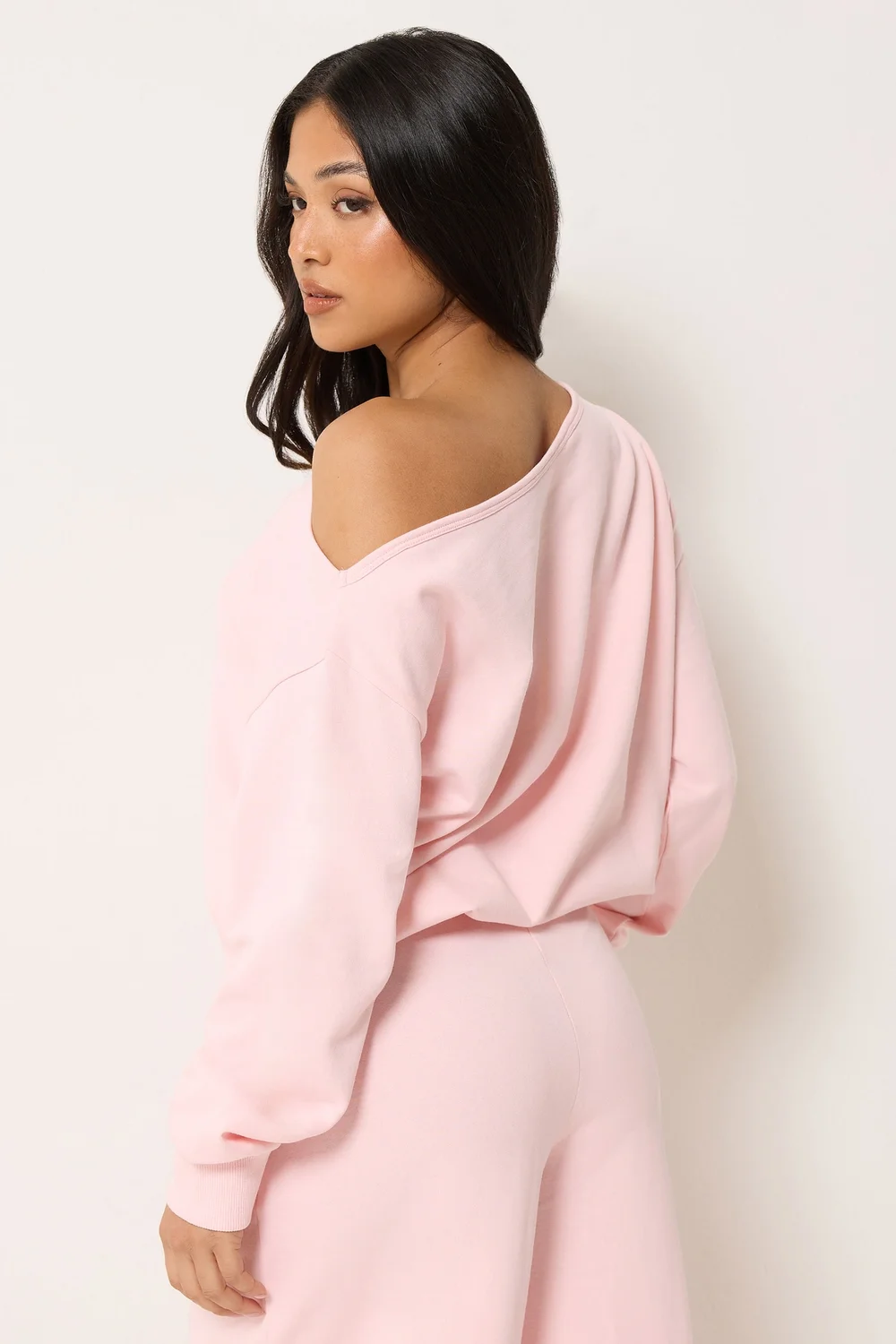 PixieGirl Petite Light Pink Off Shoulder Sweatshirt - 14 Image 4