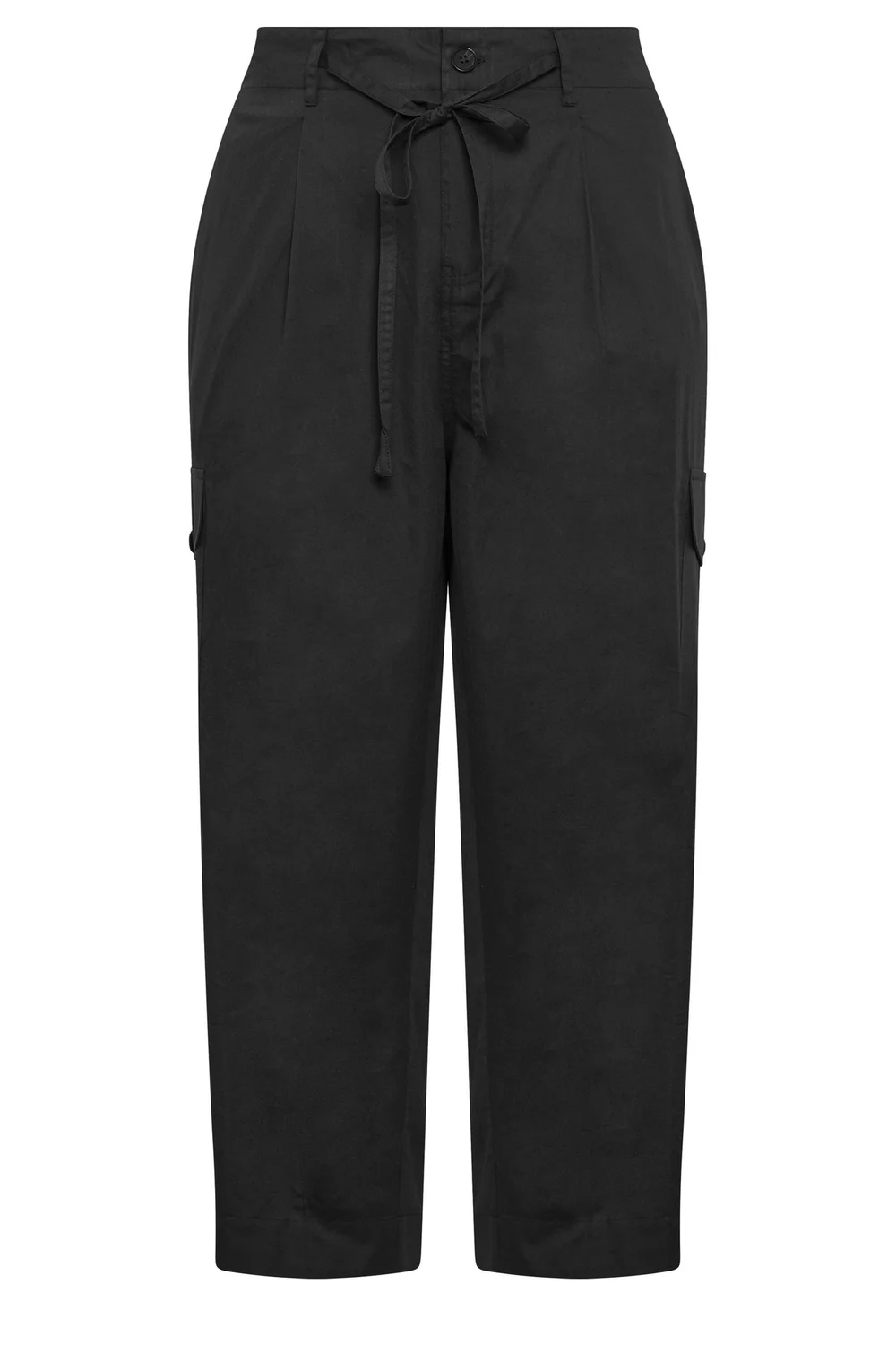 Yours Curve Black Barrel Cargo Trousers - 26-28 Image 5