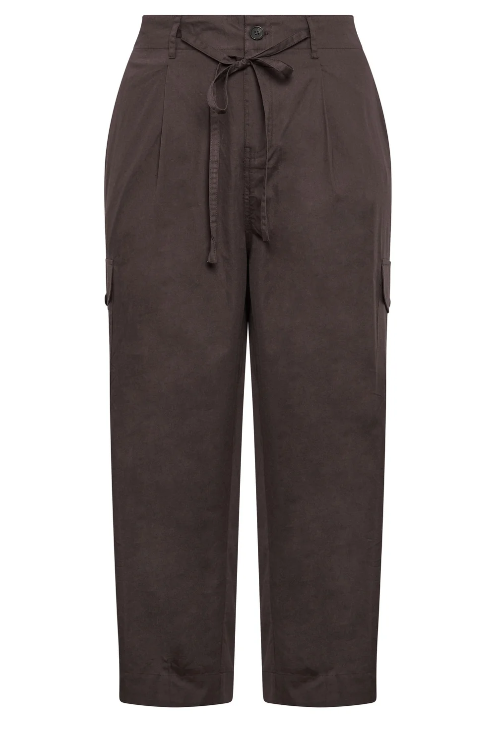Yours Curve Mocha Brown Barrel Cargo Trousers - 12 Image 5