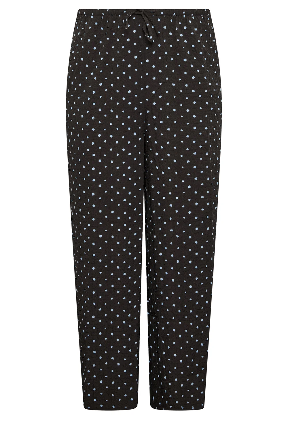 Yours Curve Chocolate Brown & Blue Polka Dot Wide Leg Trousers - 16/L28 Image 5