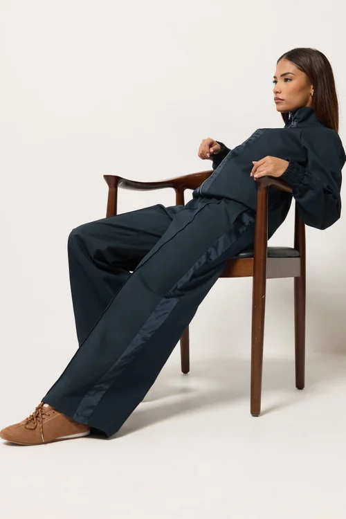 PixieGirl Petite Navy Blue Wide Leg Trousers - 16 Image 1