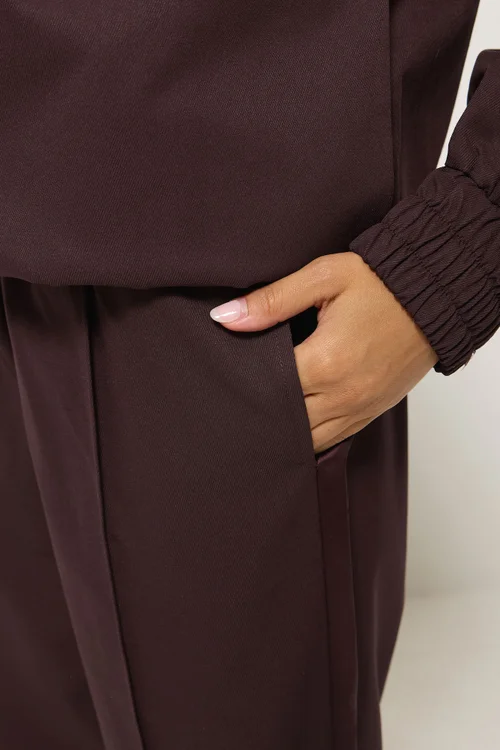 PixieGirl Petite Burgundy Wide Leg Trousers - 10 Image 4