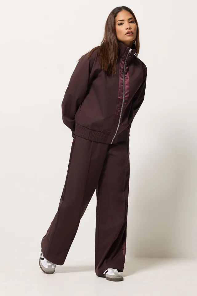 PixieGirl Petite Burgundy Wide Leg Trousers