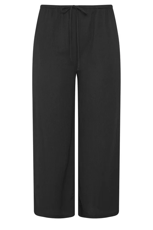 Yours Curve Black Textured Trousers - 20/L28 Image 5