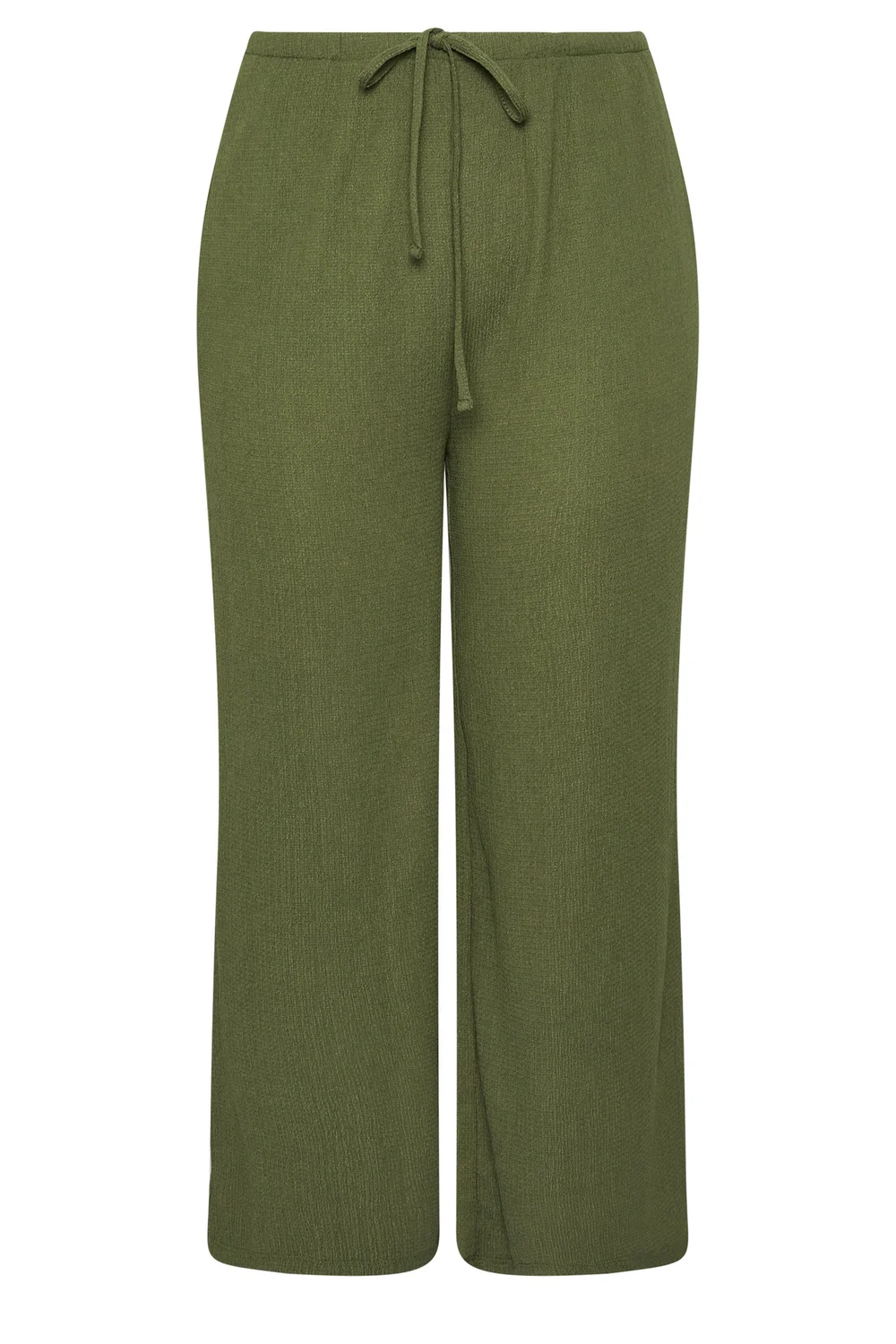 Yours Curve Khaki Green Textured Trousers - 14/L30 Image 5