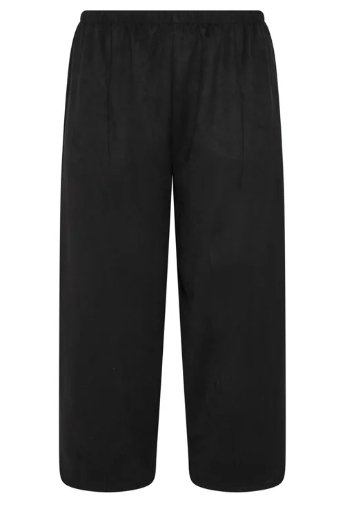 Yours Curve Black Faux Suede Barrel Leg Trousers - 26-28/L30 Image 5