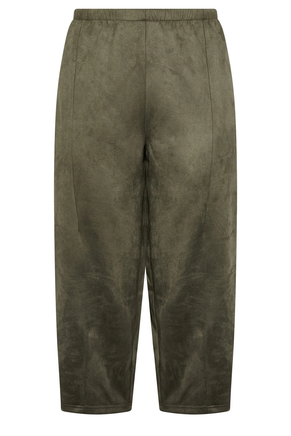 Yours Curve Khaki Faux Suede Barrel Leg Trousers - 12/L30 Image 5