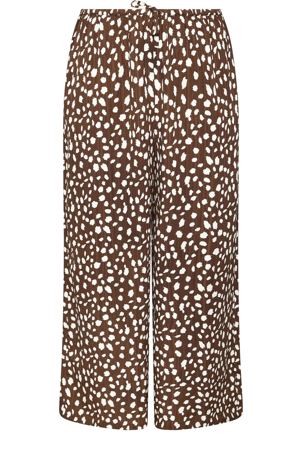 Yours Curve Chocolate Brown Deer Print Trousers - 26-28/L28 Image 5