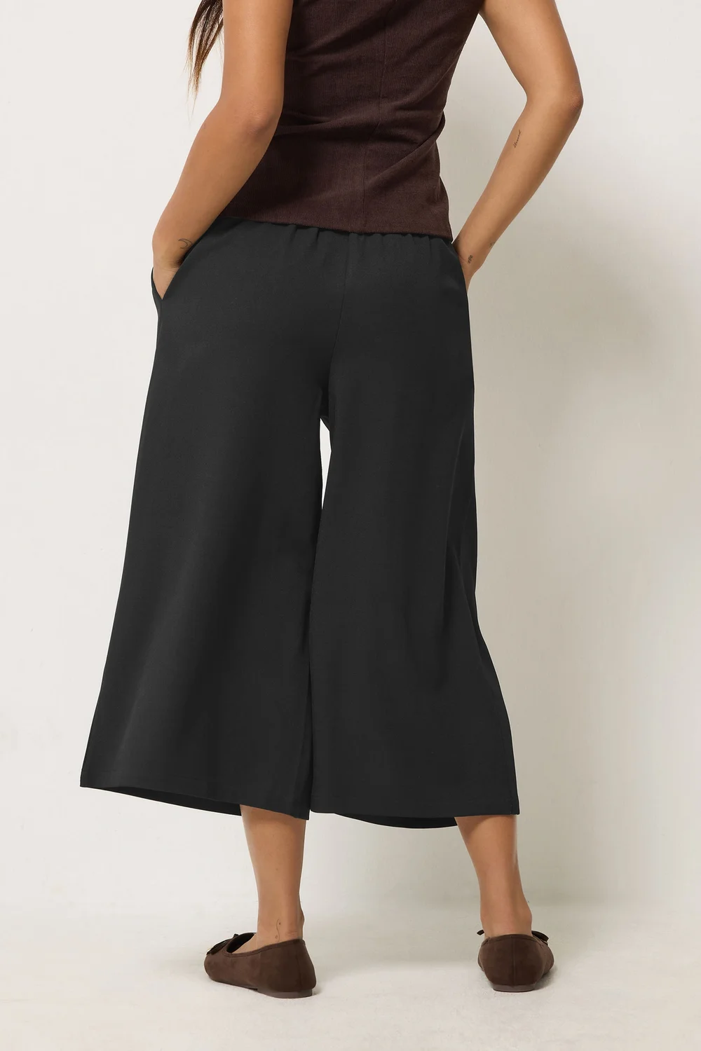 PixieGirl Petite Black Wide Leg Culottes - 12 Image 3