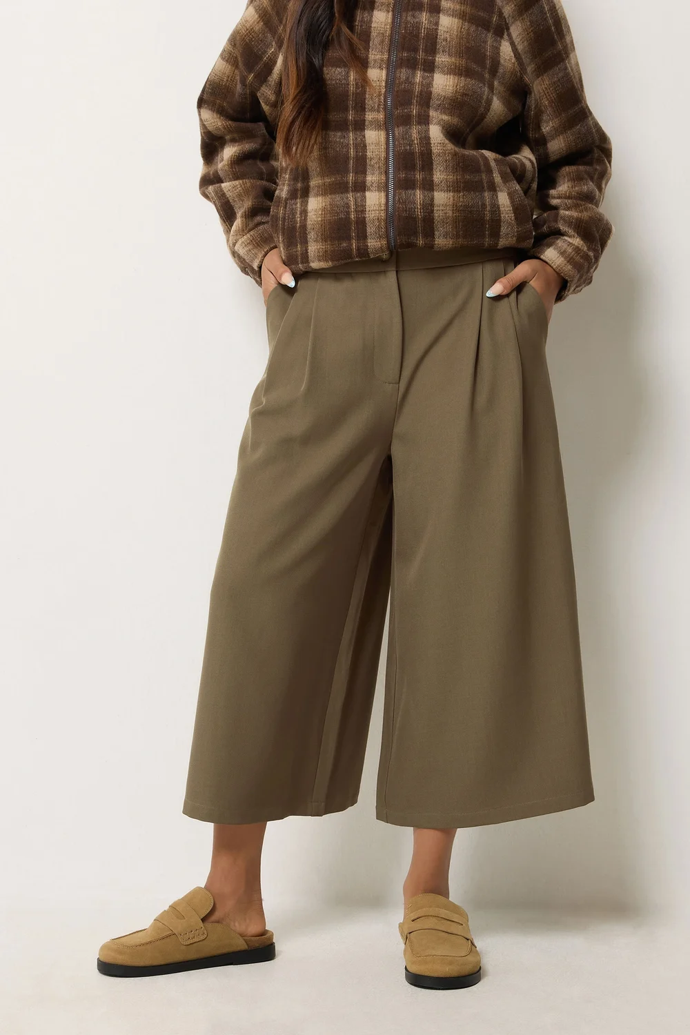 PixieGirl Petite Mocha Brown Wide Leg Culottes - 6 Image 2