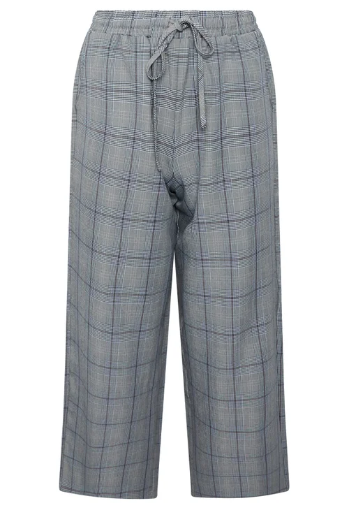 PixieGirl Petite Grey Check Wide Leg Trousers - 6/L27 Image 5