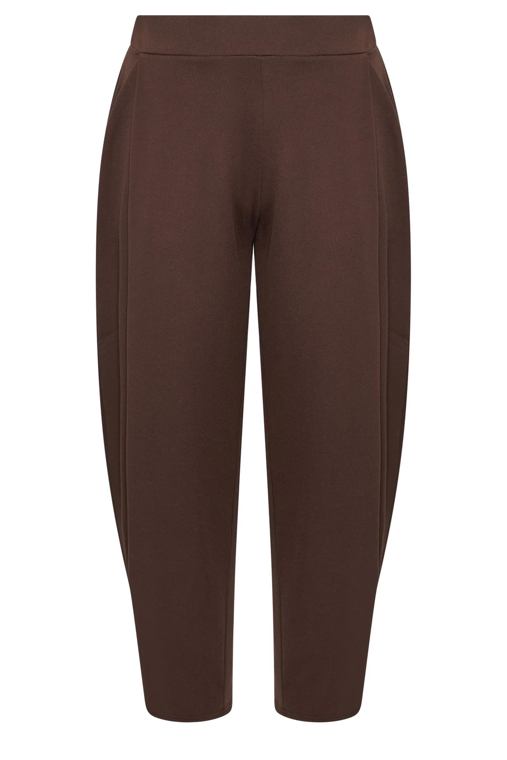 Yours Limited Curve Chocolate Brown Pleated Barrel Leg Trousers - 18 Image 5