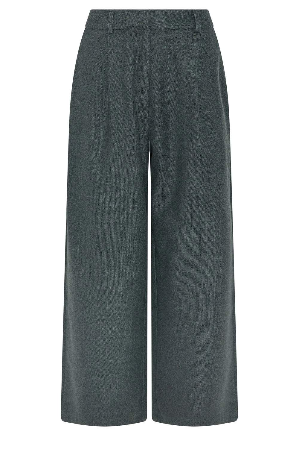 PixieGirl Petite Grey Herringbone Wide Leg Trousers - 14 Image 5