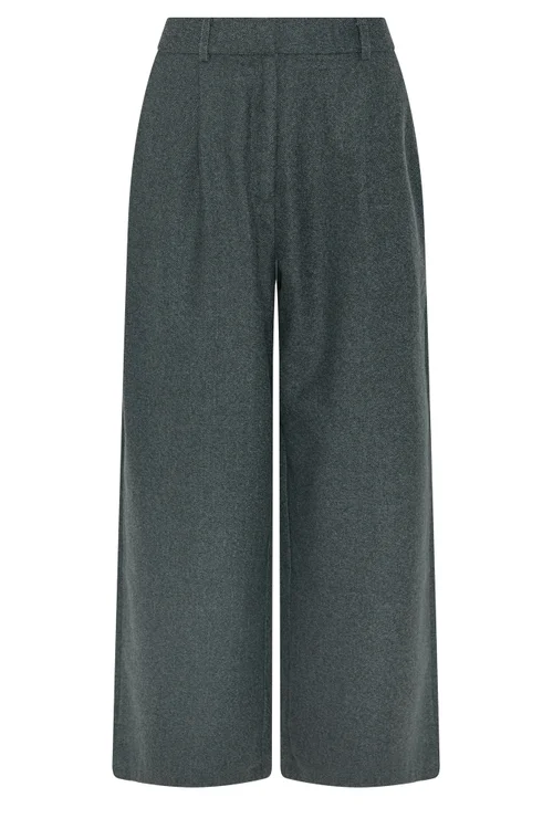 PixieGirl Petite Grey Herringbone Wide Leg Trousers - 14 Image 5
