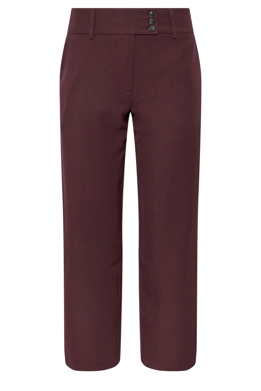 PixieGirl Petite Burgundy Red Button Tab Detail Wide Leg Trousers - 10 Image 5