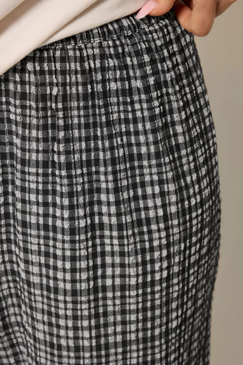 PixieGirl Petite Grey Check Crinkle Balloon Trousers - 14/L27 Image 4