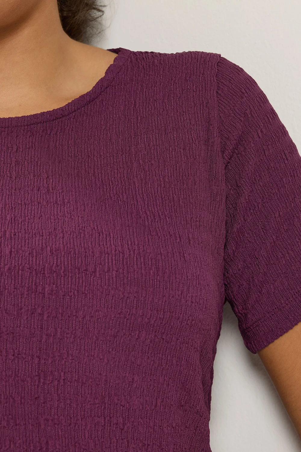 Yours Curve Purple Textured Swing Top - 30-32 Image 4