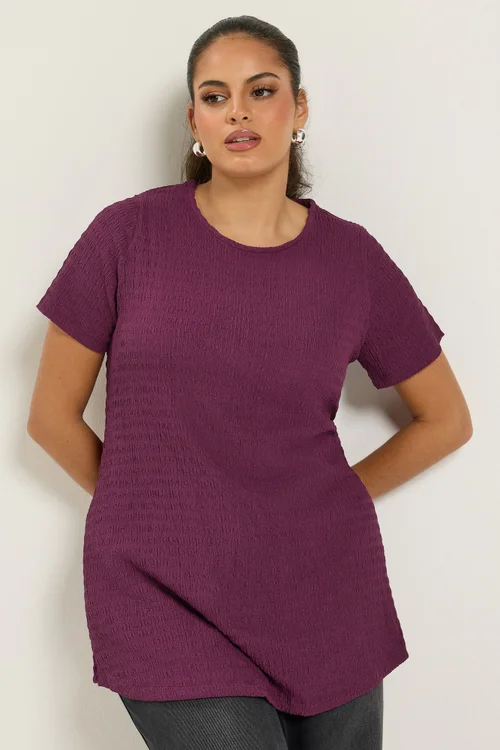 Yours Curve Purple Textured Swing Top - 30-32 Image 1
