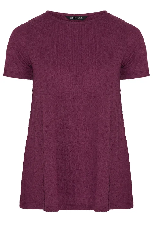 Yours Curve Purple Textured Swing Top - 30-32 Image 5