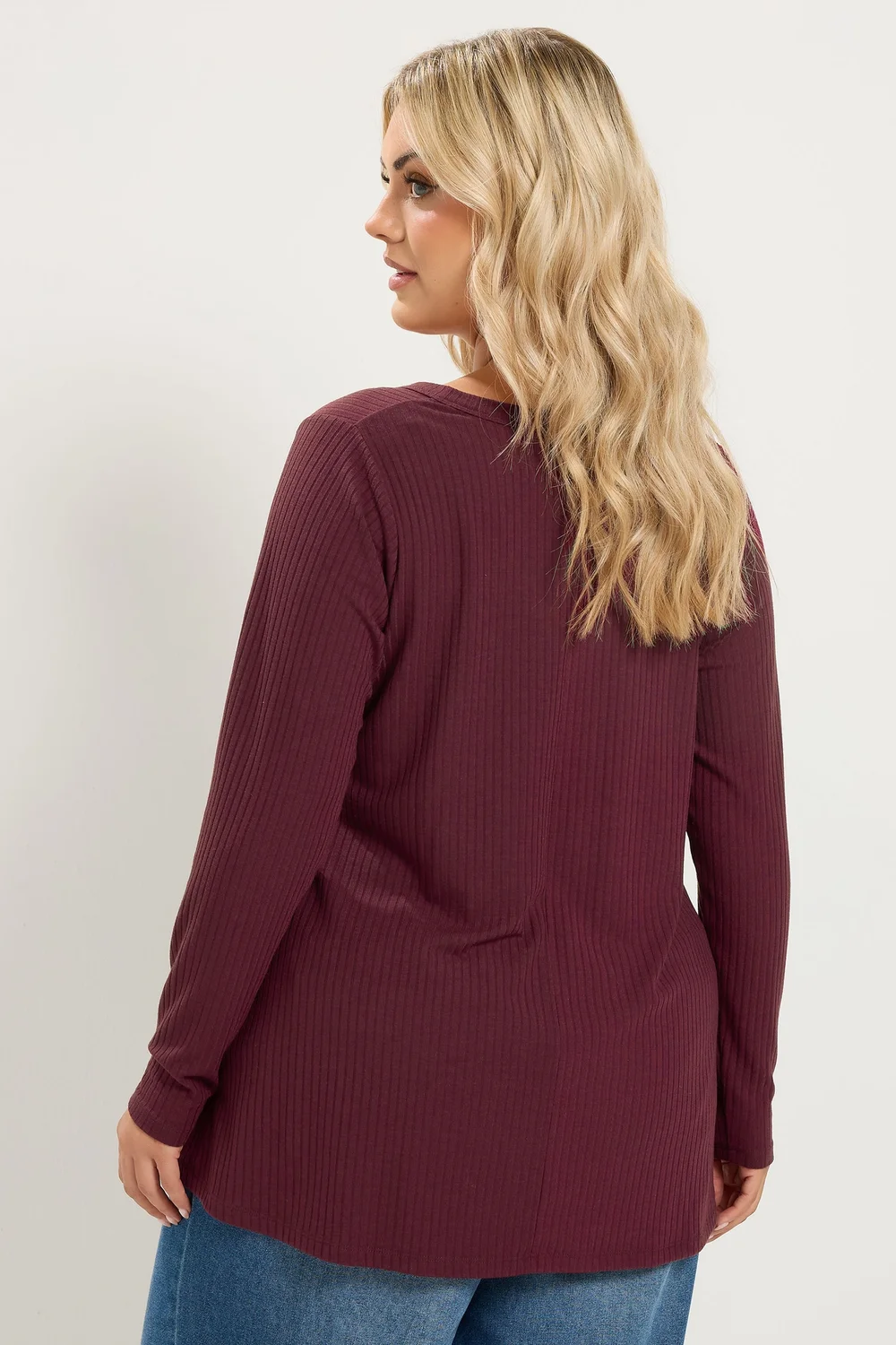 Yours Curve Red Henley Swing Top - 14 Image 3