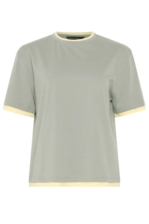 PixieGirl Petite Grey Contrast Short Sleeve Cotton T-Shirt - 10 Image 5