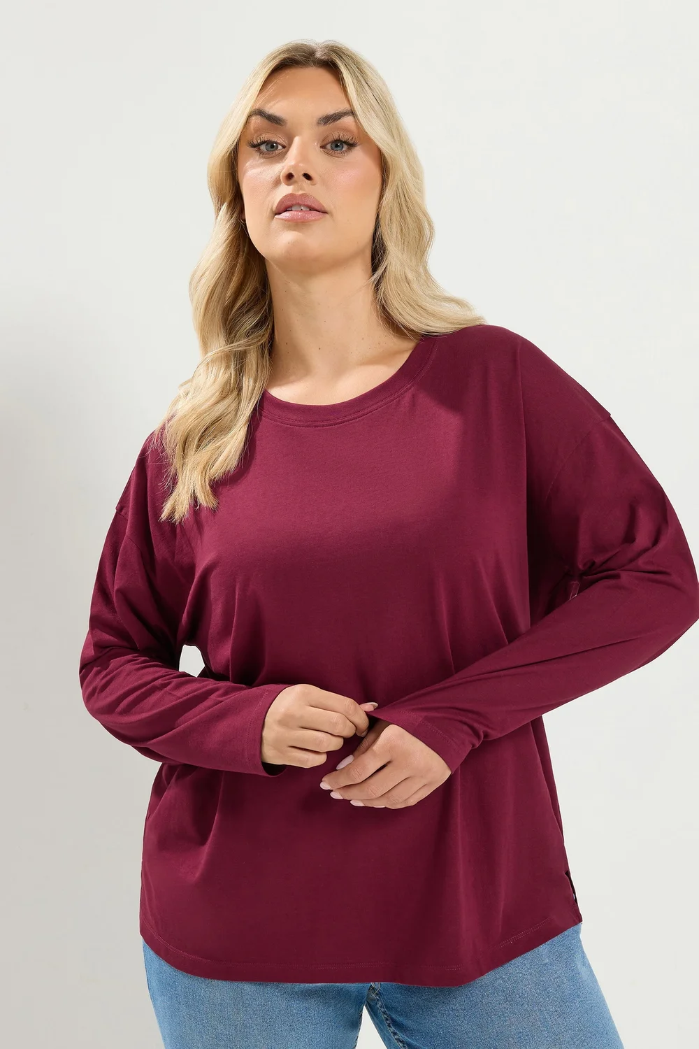 Yours Curve Red Relaxed Cotton Top - 18 Image 1