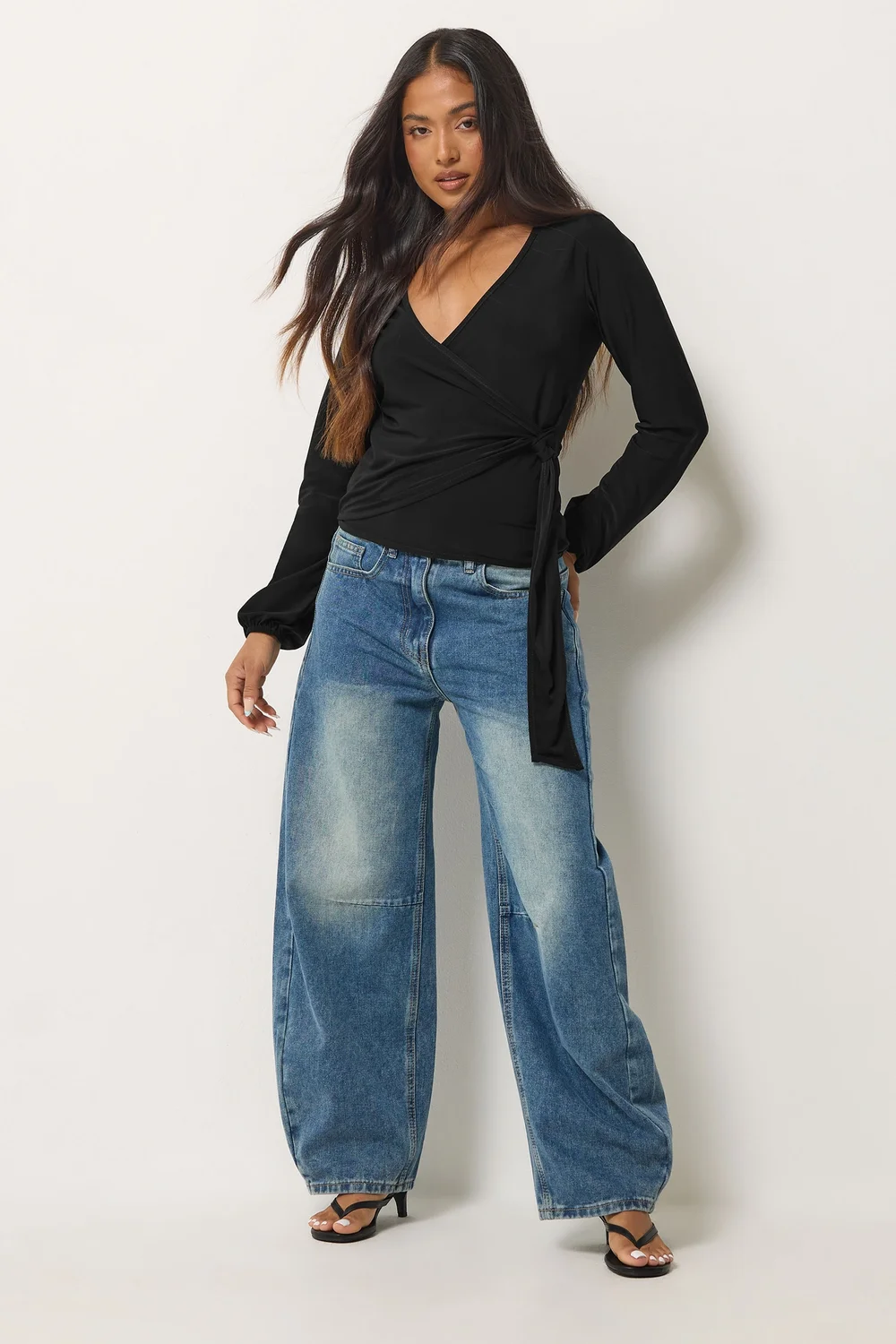 PixieGirl Petite Black Side Tie Balloon Top - 6 Image 2