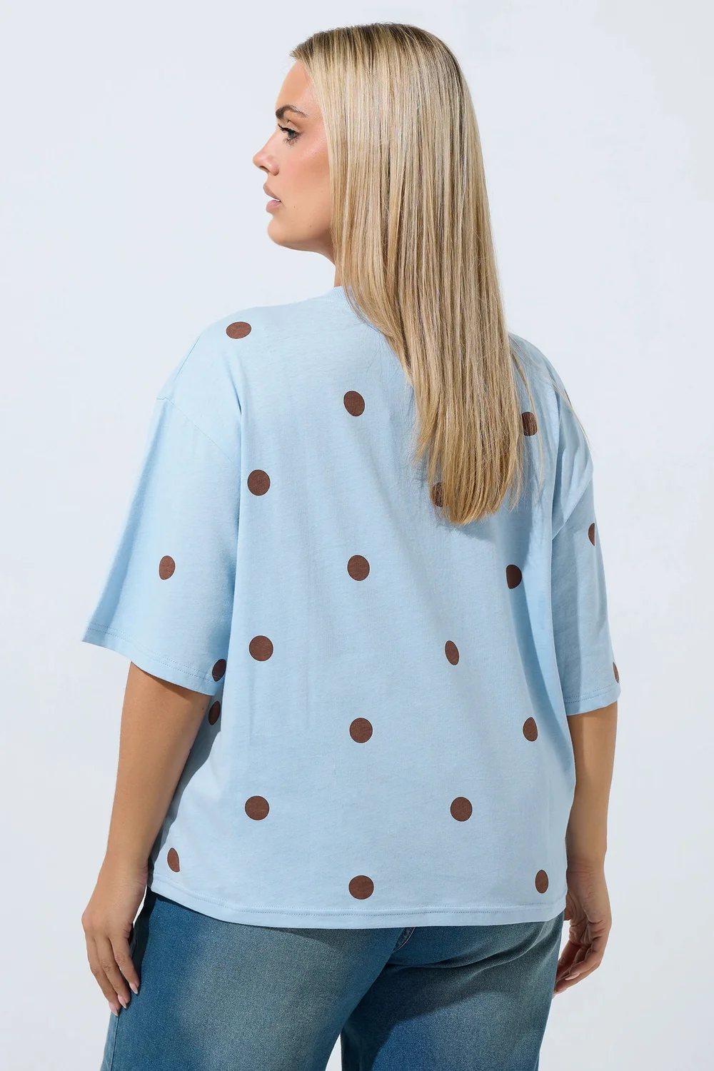 Yours Limited Curve Blue 'Slow & Steady' Polka Dot Tee - 16 Image 4