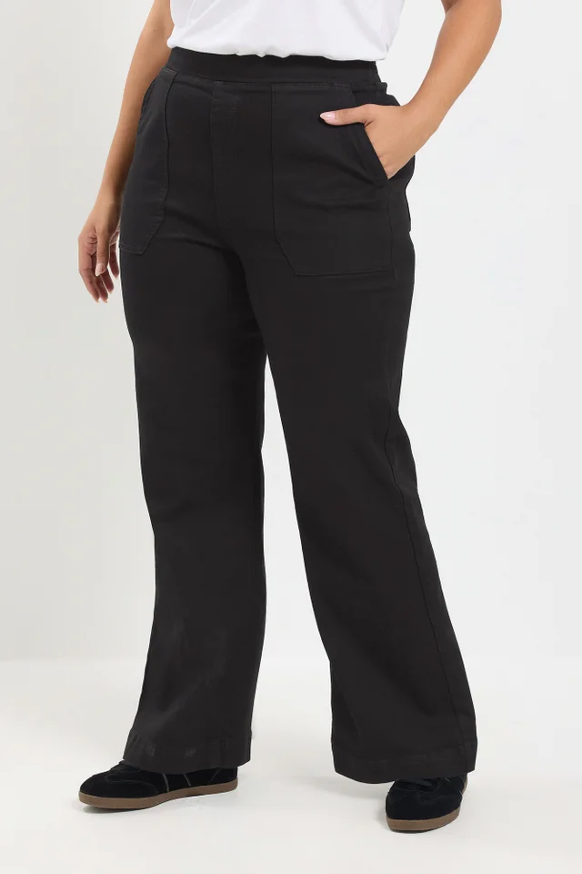 Yours Curve Black Patch Pocket Jeggings
