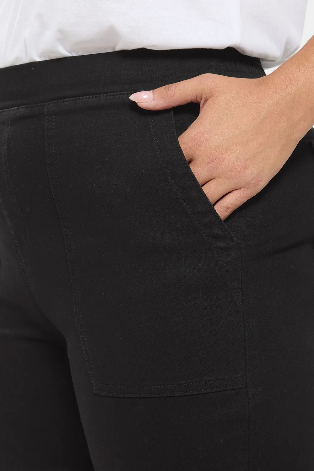 Yours Curve Black Patch Pocket Jeggings - 18/L30 Image 4