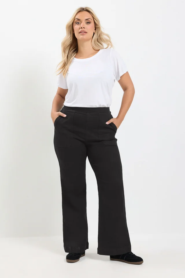 Yours Curve Black Patch Pocket Jeggings