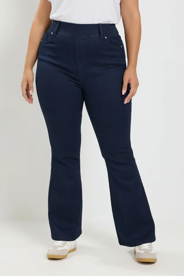 Yours Curve Indigo Blue Flared Jeggings