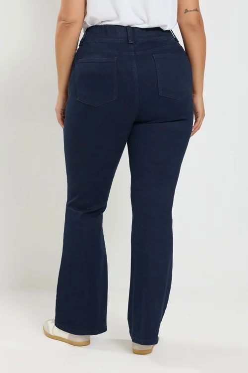 Yours Curve Indigo Blue Flared Jeggings - 26/L28 Image 3