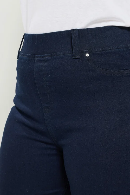 Yours Curve Indigo Blue Flared Jeggings - 26/L28 Image 4