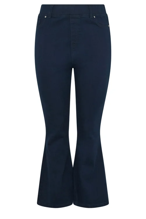 Yours Curve Indigo Blue Flared Jeggings - 26/L28 Image 5