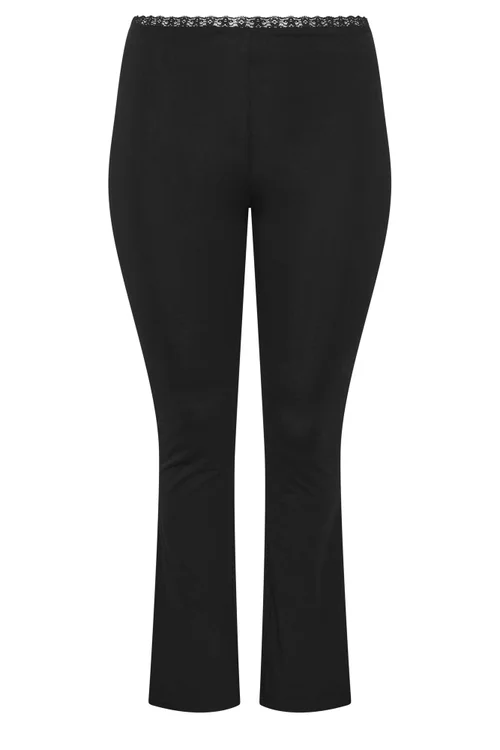 Yours Limited Collection Curve Black Lace Hem Leggings - 12 Image 5