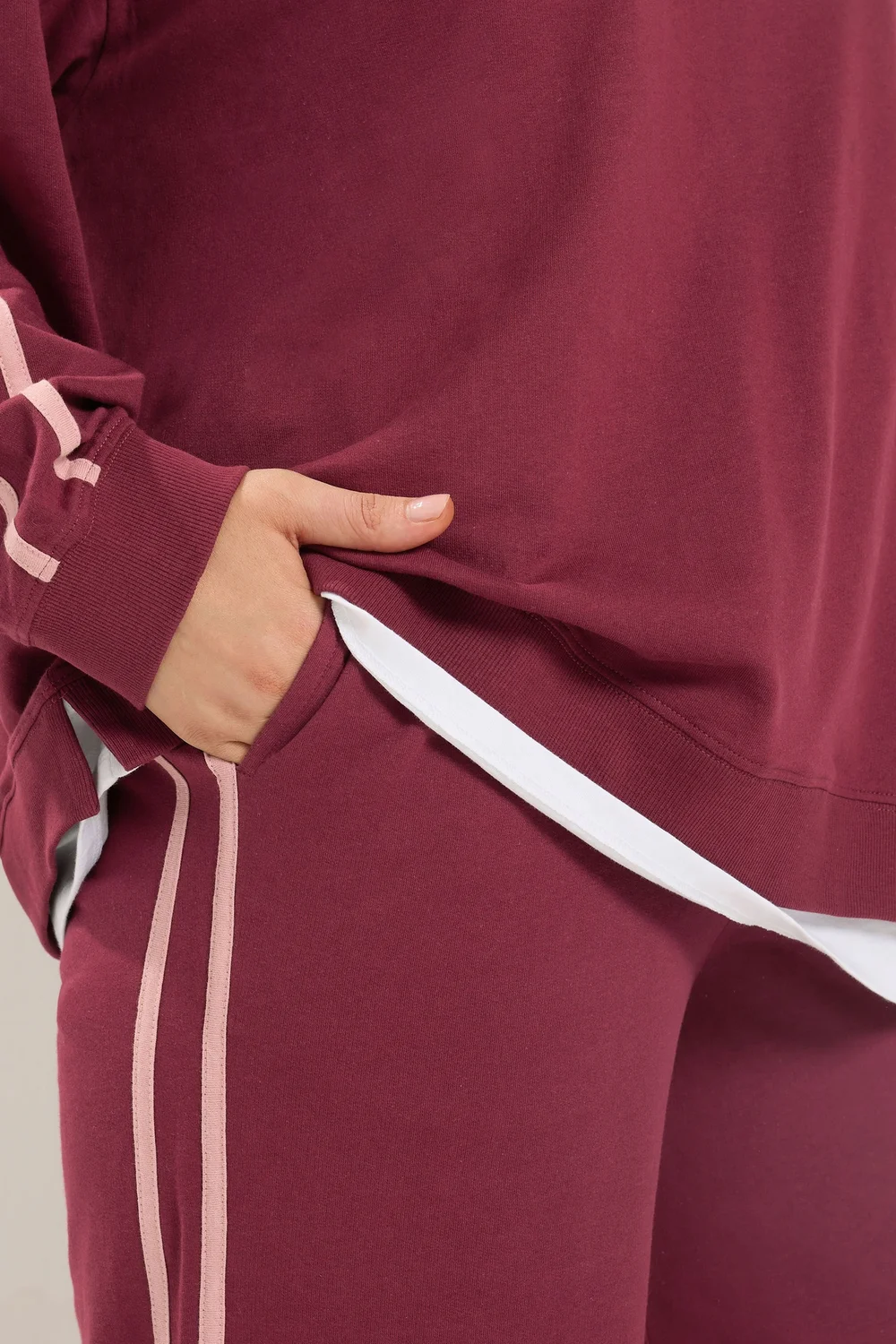 Yours Curve Red Side Stripe Wide Leg Joggers - 30-32/L28 Image 4