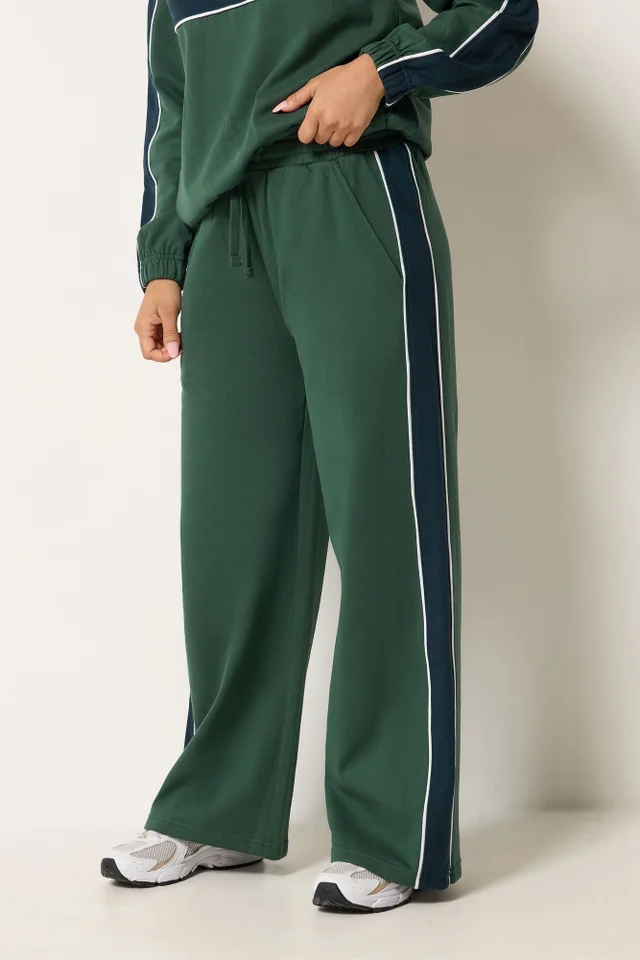 PixieGirl Petite Green & Navy Colour Block Joggers