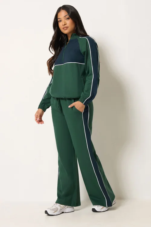 PixieGirl Petite Green & Navy Colour Block Joggers - 12/L27 Image 3