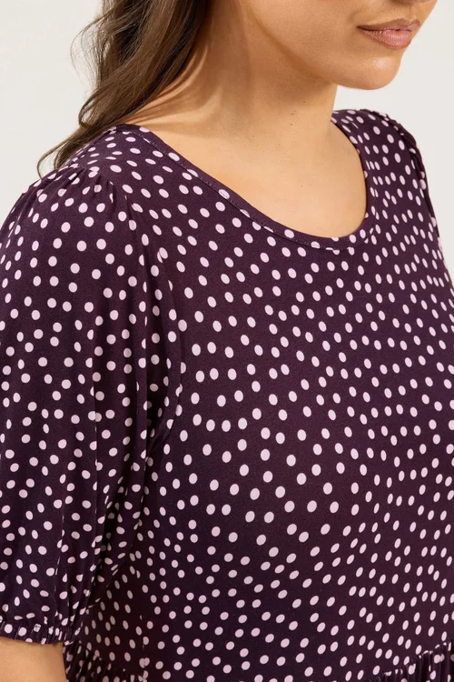 Yours Curve Purple Polka Dot Maxi Dress - 14 Image 4