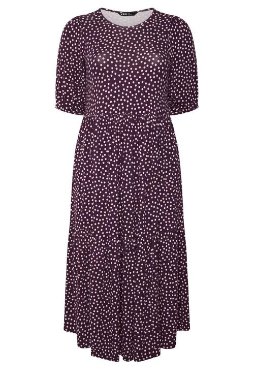 Yours Curve Purple Polka Dot Maxi Dress - 14 Image 5