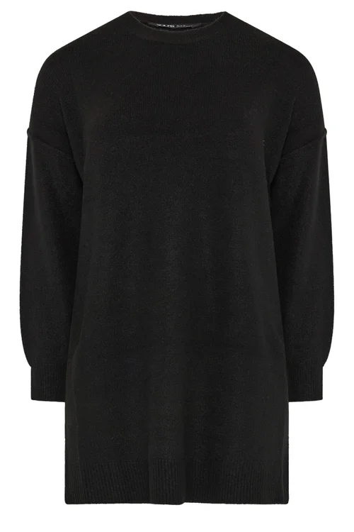 Yours Curve Black Long Sleeve Jumper Dress - 18-20 Image 5