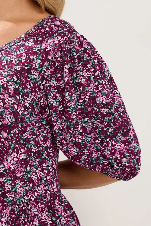 Yours Curve Pink Ditsy Floral Print Maxi Dress - 18 Image 4
