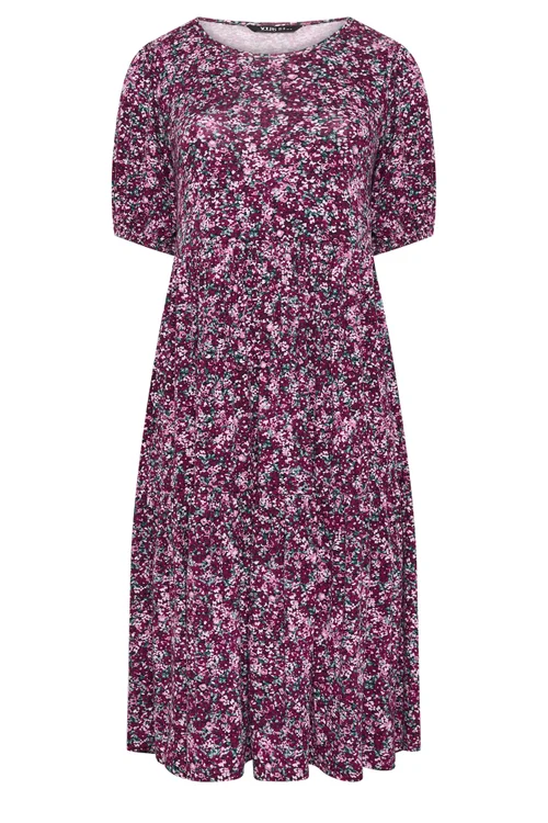 Yours Curve Pink Ditsy Floral Print Maxi Dress - 18 Image 5