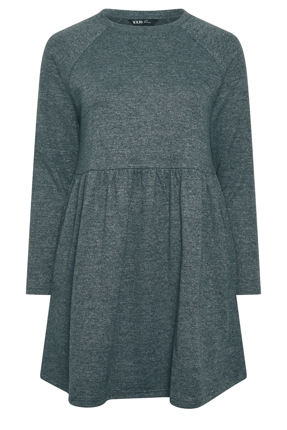Yours Curve Charcoal Grey Gathered Dress - 10 Image 5