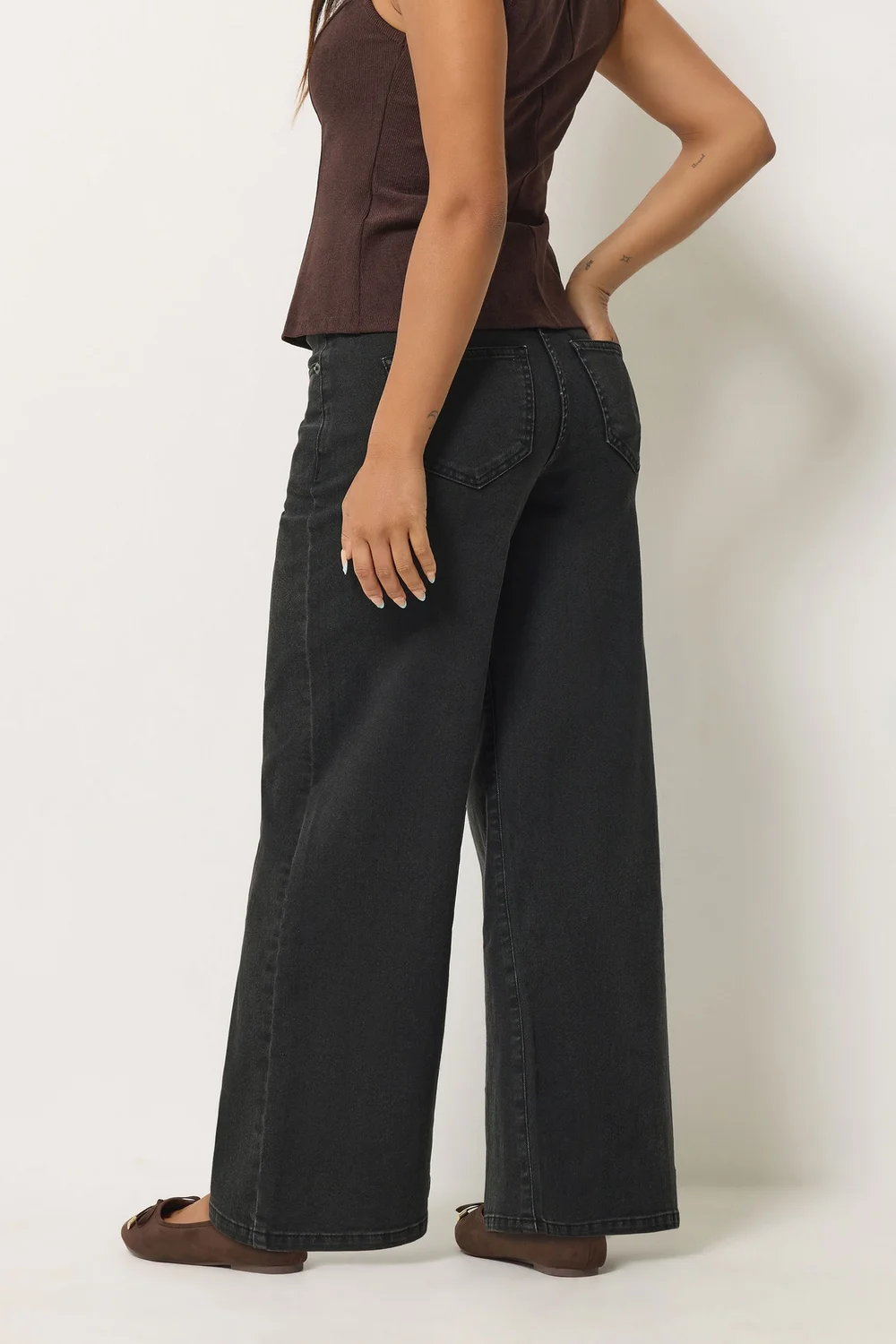 PixieGirl Petite Black Wide Leg Jeans - 6 Image 3