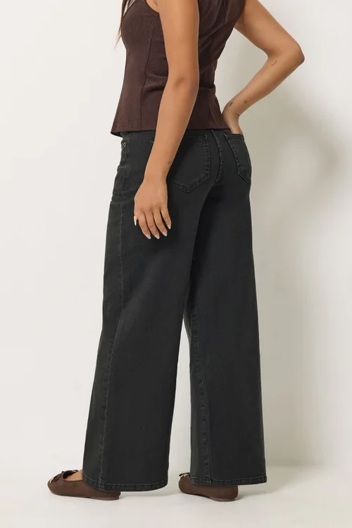 PixieGirl Petite Black Wide Leg Jeans - 6 Image 3