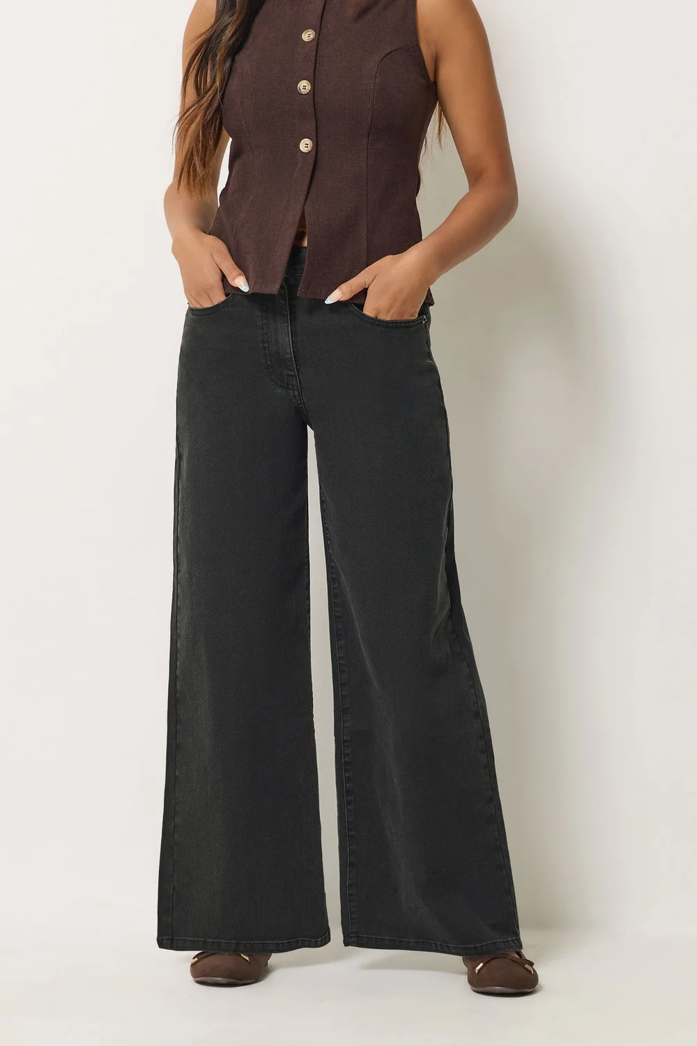 PixieGirl Petite Black Wide Leg Jeans - 6 Image 2